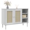 vidaXL Buffet SENJA aspect rotin blanc 112x40x80cm bois massif de pin