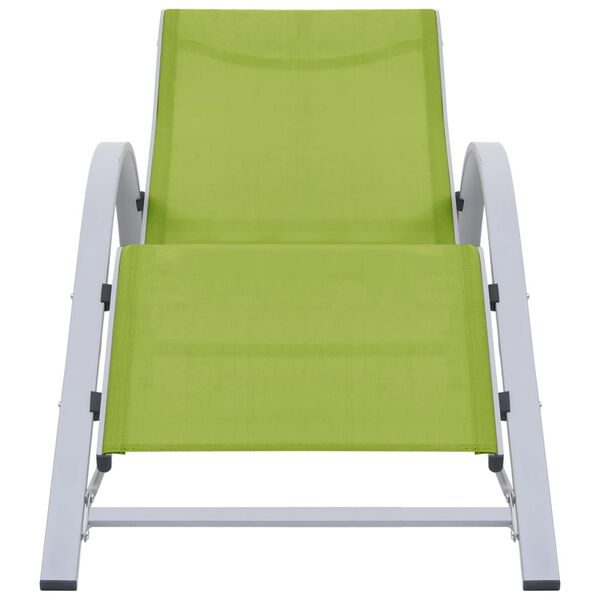 vidaXL Chaise longue textil&egrave;ne et aluminium vert