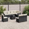 vidaXL Salon de jardin 9 pcs avec coussins noir r&eacute;sine tress&eacute;e