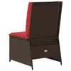 vidaXL Canap&eacute; de jardin avec coussin Marron et rouge polyrotin