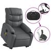 vidaXL Fauteuil inclinable de massage électrique gris similicuir