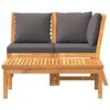 vidaXL Salon de jardin 3pcs et coussin gris fonc&eacute; Bois d'acacia solide