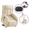 vidaXL Fauteuil inclinable de massage &eacute;lectrique cr&egrave;me tissu