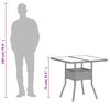 vidaXL Table de jardin avec dessus en verre gris clair r&eacute;sine tress&eacute;e