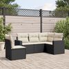 vidaXL Salon de jardin 5 pcs avec coussins noir r&eacute;sine tress&eacute;e