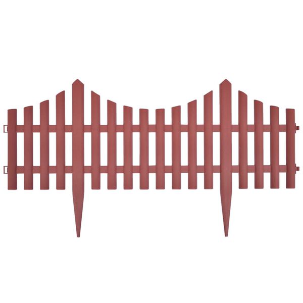 vidaXL Bordures de pelouse 17 pcs 10 m Marron