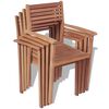 vidaXL Chaises empilables de jardin lot de 4 Bois de teck solide