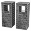vidaXL Jardinière/Poteau de panier gabion 2 pcs Acier 50x50x120 cm