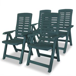 vidaXL Chaises inclinables de jardin lot de 4 Plastique Vert