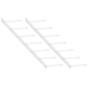 vidaXL Casier &agrave; vin mural pour 7 bouteilles 2 pcs Blanc M&eacute;tal