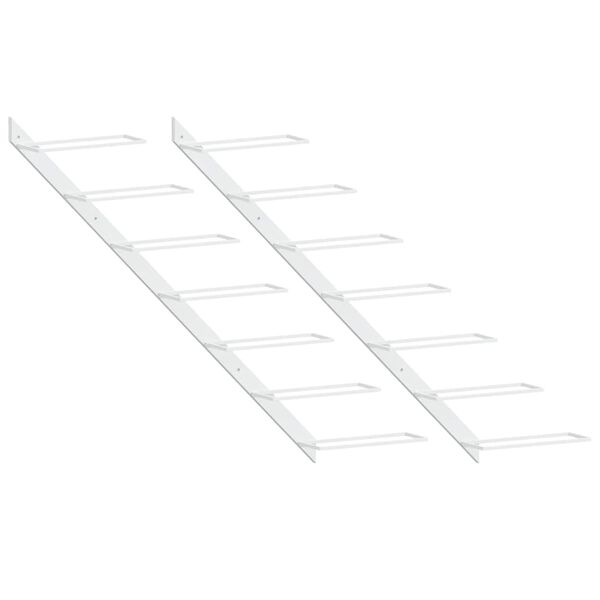 vidaXL Casier &agrave; vin mural pour 7 bouteilles 2 pcs Blanc M&eacute;tal