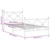 vidaXL Cadre de lit métal sans matelas et pied de lit noir 100x200 cm