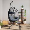 vidaXL Chaise suspendue &oelig;uf support anthracite rotin et acier