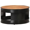 vidaXL Table basse Noir 68x68x36 cm Bois d'acacia massif