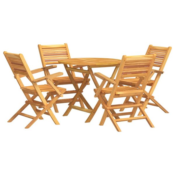 vidaXL Ensemble &agrave; manger de jardin 5 pcs Bois de teck massif