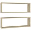 vidaXL &Eacute;tag&egrave;res cube murales 2 pcs ch&ecirc;ne sonoma bois d'ing&eacute;nierie