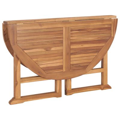 vidaXL Table à dîner de jardin pliable Ø110x75 cm Bois massif de teck