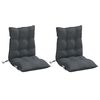vidaXL Coussins de chaise &agrave; dossier bas lot de 2 anthracite