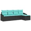 vidaXL Ensemble de Canap&eacute;s avec coussin avec stockage Noir polyrotin