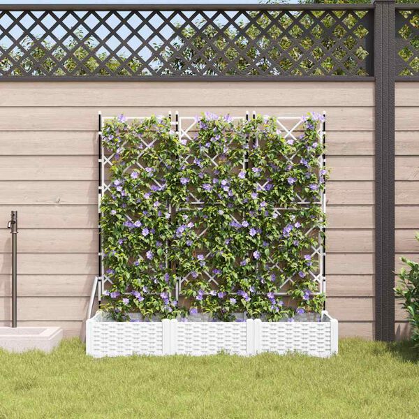 vidaXL Cache-pot de jardin 3 pcs Blanc 120 x 40 x 125,5 cm Acier