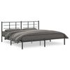 vidaXL Cadre de lit métal sans matelas avec tête de lit noir 193x203cm