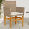vidaXL Chaises de jardin coussins lot de 2 beige r&eacute;sine tress&eacute;e bois