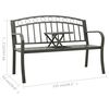 vidaXL Banc de jardin avec une table 125 cm acier gris