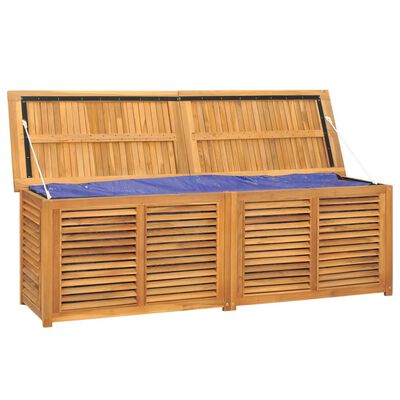 vidaXL Boîte de rangement jardin et sac 175x50x53 cm bois massif teck