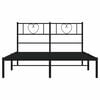 vidaXL Cadre de lit m&eacute;tal sans matelas avec t&ecirc;te de lit noir 150x200cm