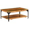 vidaXL Table basse et &eacute;tag&egrave;re 100x60x35 cm Bois de r&eacute;cup&eacute;ration solide