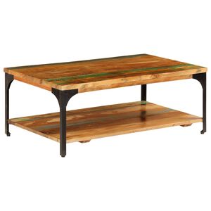vidaXL Table basse et &eacute;tag&egrave;re 100x60x35 cm Bois de r&eacute;cup&eacute;ration solide