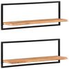 vidaXL &Eacute;tag&egrave;res murales 2 pcs 100x24x35 cm Bois d'acacia et acier