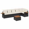 vidaXL Salon de jardin 7 pcs avec coussins noir r&eacute;sine tress&eacute;e