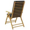 vidaXL Chaises inclinables de jardin pliantes lot de 2 coussins bambou
