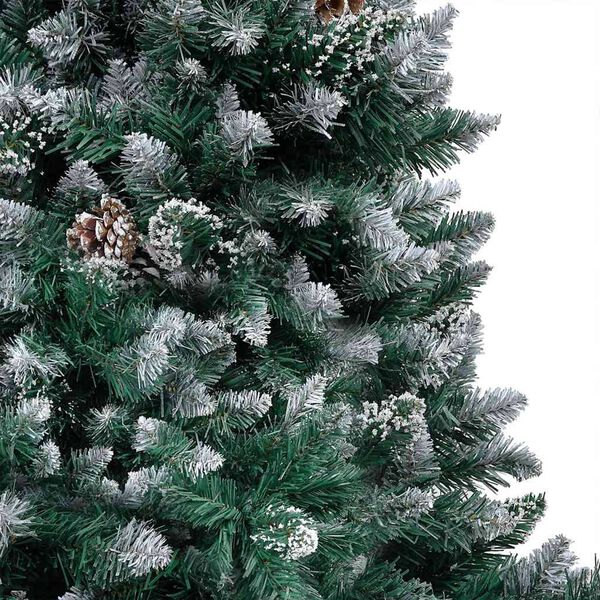 vidaXL Arbre de No&euml;l artificiel pr&eacute;-&eacute;clair&eacute;/boules pommes de pin 150cm