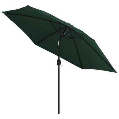 vidaXL Parasol vert 3 m mât en acier