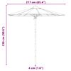 vidaXL Parasol de jardin Blanc cr&egrave;me &Oslash; 270 x 260 cm Bambou