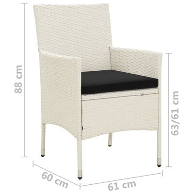 vidaXL Chaises de jardin avec coussins lot de 2 Résine tressée Blanc