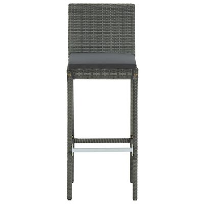 vidaXL Tabourets de bar avec coussins lot de 6 gris résine tressée