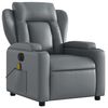 vidaXL Fauteuil inclinable de massage électrique gris similicuir