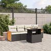 vidaXL Salon de jardin 5 pcs avec coussins noir r&eacute;sine tress&eacute;e