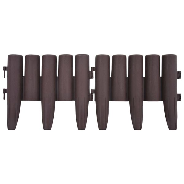 vidaXL Bordures de pelouse 36 pcs Marron 10 m PP