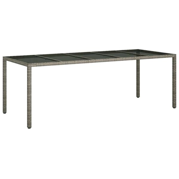 vidaXL Table de Jardin Gris 250 x 100 x 75 cm polyrotin