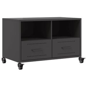 vidaXL Meuble TV noir 68x39x43,5 cm acier
