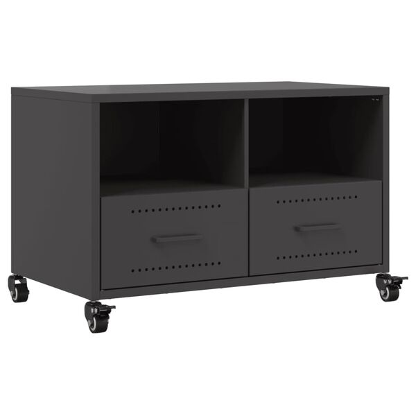 vidaXL Meuble TV noir 68x39x43,5 cm acier