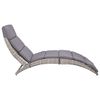 vidaXL Chaise longue pliable avec coussin R&eacute;sine tress&eacute;e Gris