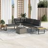 vidaXL Salon de jardin avec coussins 2pcs gris r&eacute;sine tress&eacute;e et verre