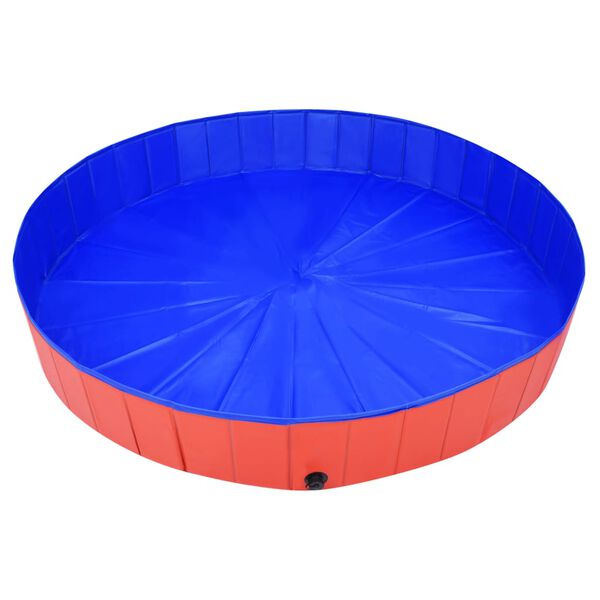 vidaXL Piscine pliable pour chiens Rouge 200x30 cm PVC
