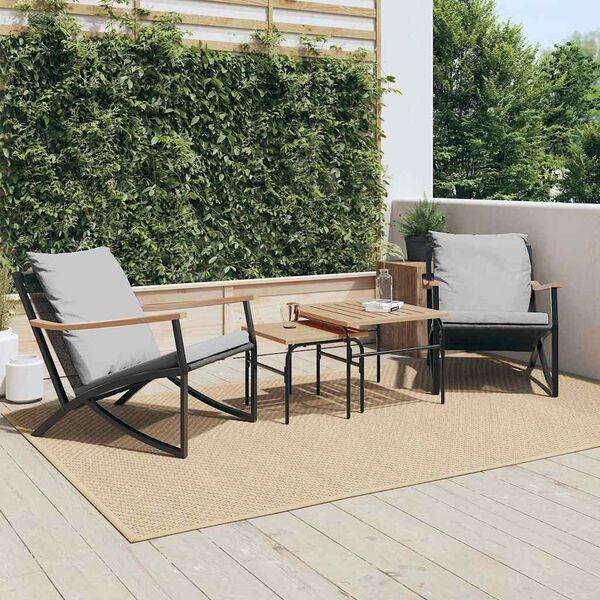 vidaXL Ensemble de meubles de balcon 4 pcs avec coussins acier noir