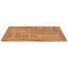 vidaXL Dessus de table Bois de teck solide Carr&eacute; 80x80x2,5 cm